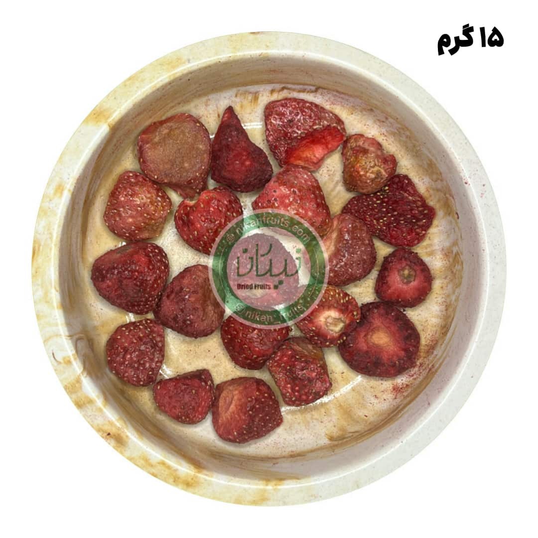  توت فرنگی خشک پفکی نیکان 
