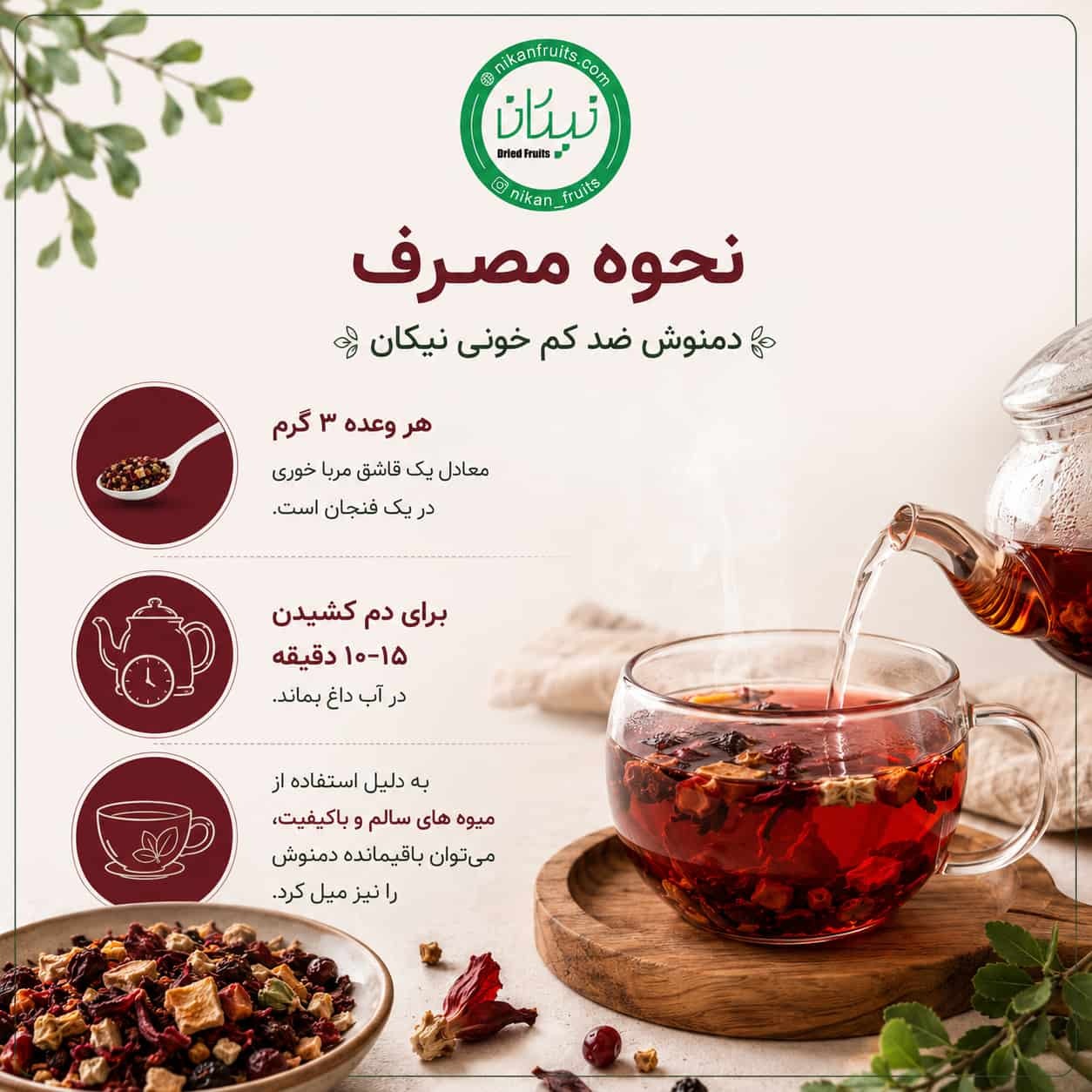  دمنوش ضد کم خونی نیکان 