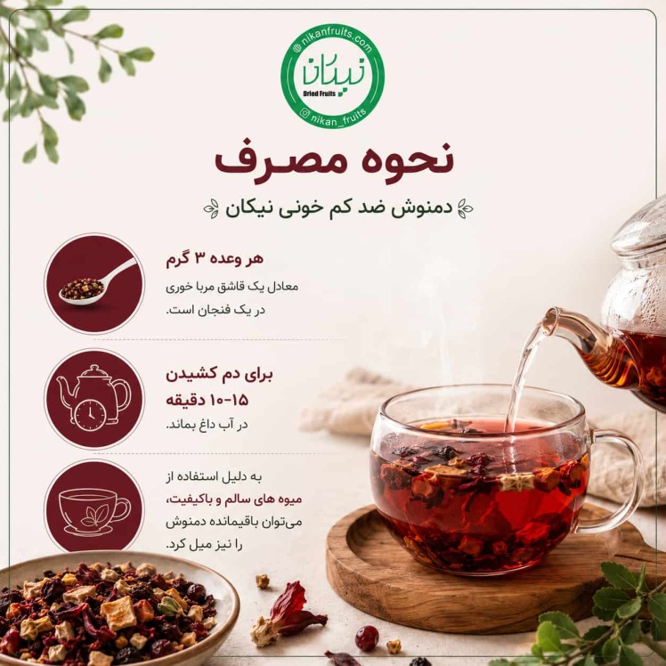 دمنوش ضد کم خونی نیکان