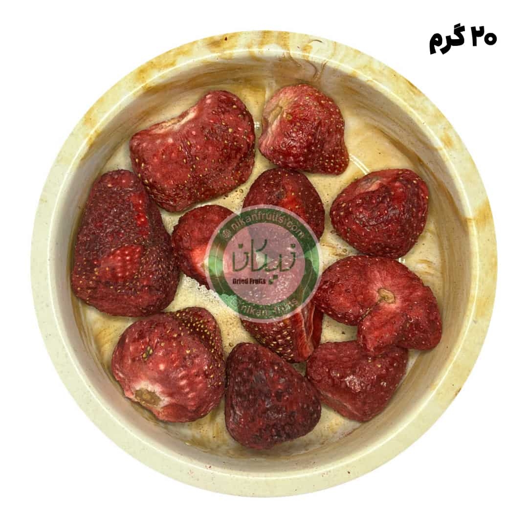  توت فرنگی خشک پفکی نیکان 