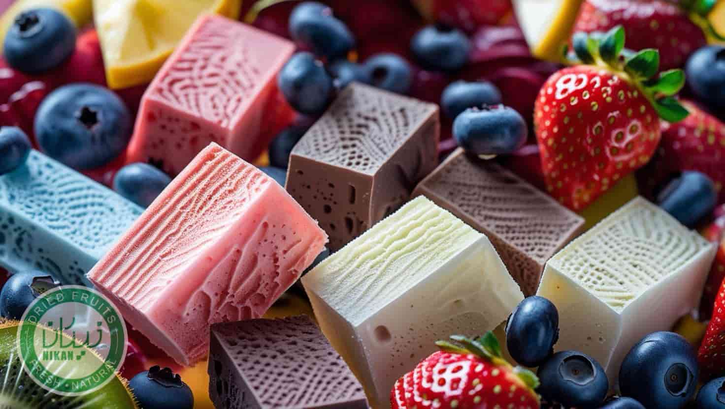 بستنی خشک فریزدرای نیکان در طعم های مخلوط