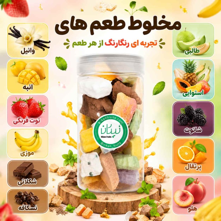 بستنی خشک مخلوط نیکان